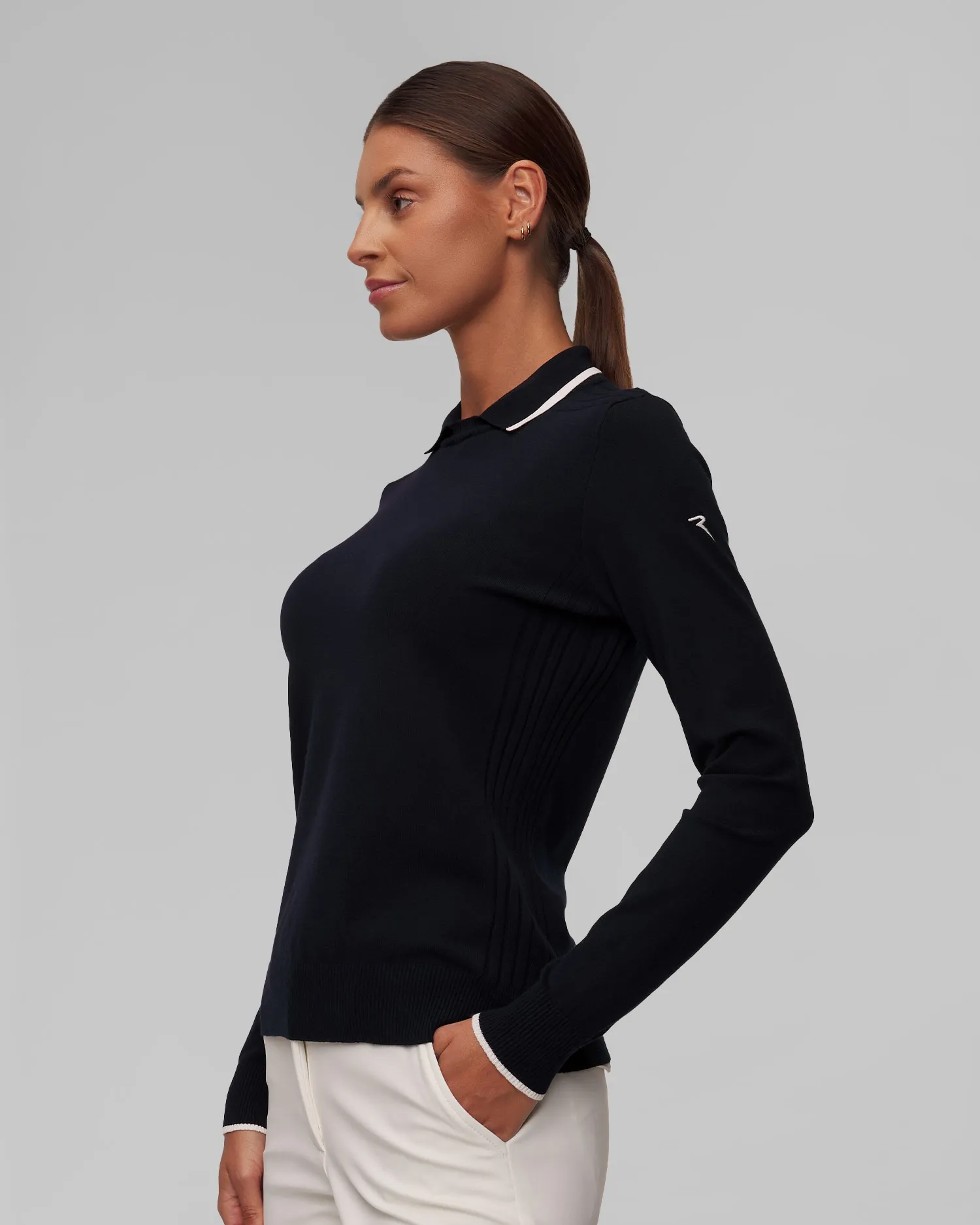 Women's knitted polo with sleeves Chervo Nolita N0007-599