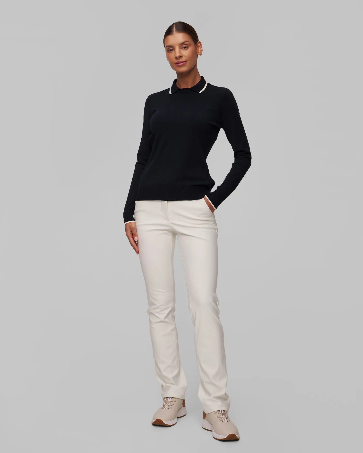 Women's knitted polo with sleeves Chervo Nolita N0007-599