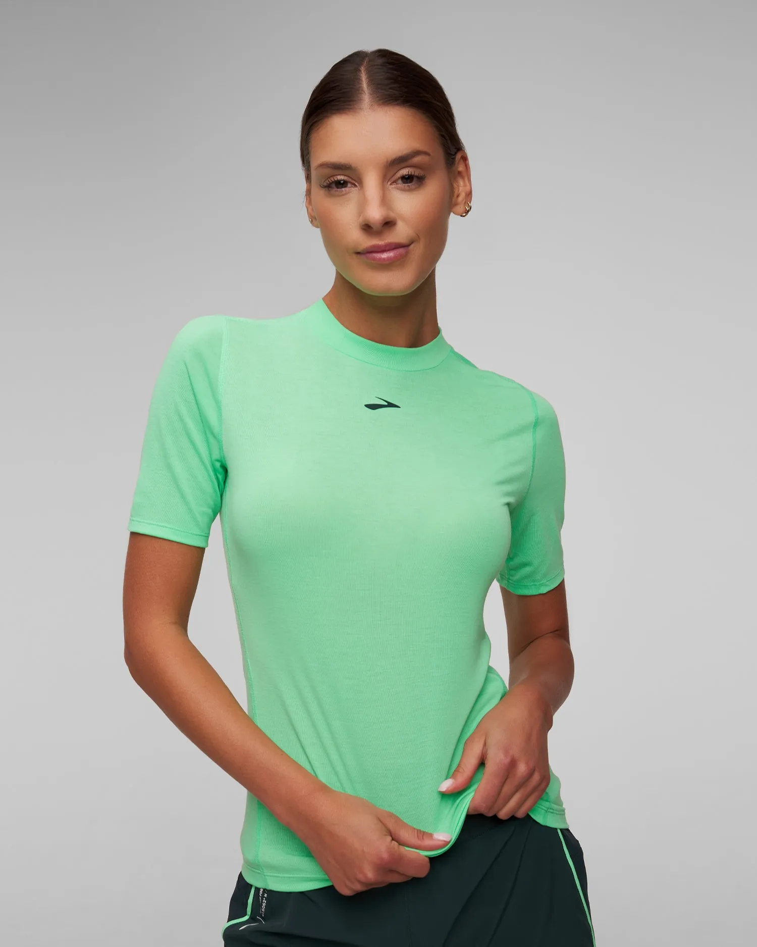 Women's running T-shirt Brooks High Point 221638353-hyper-green