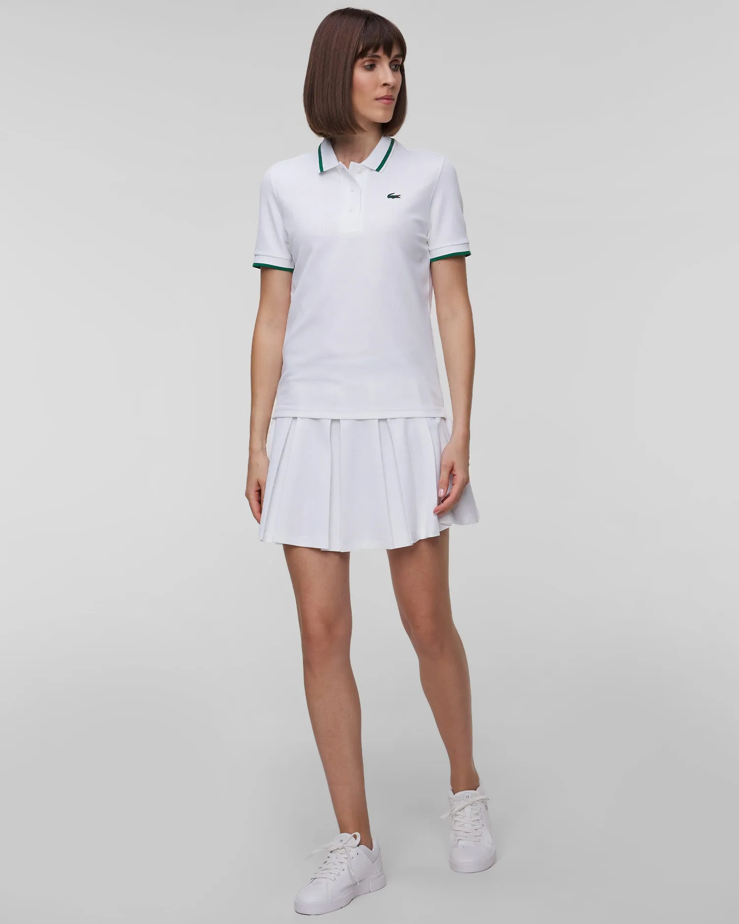 Women's white tennis polo Lacoste PF0965 pf0965-737