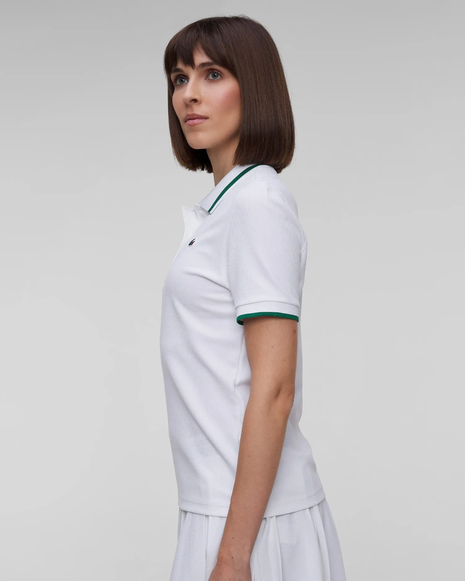 Women's white tennis polo Lacoste PF0965 pf0965-737