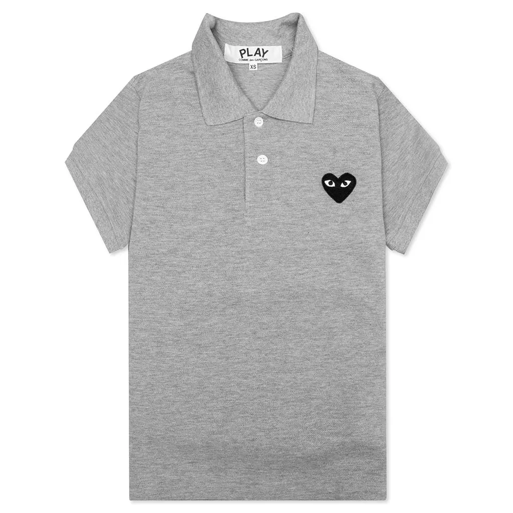 Grey Women's Black Emblem Polo