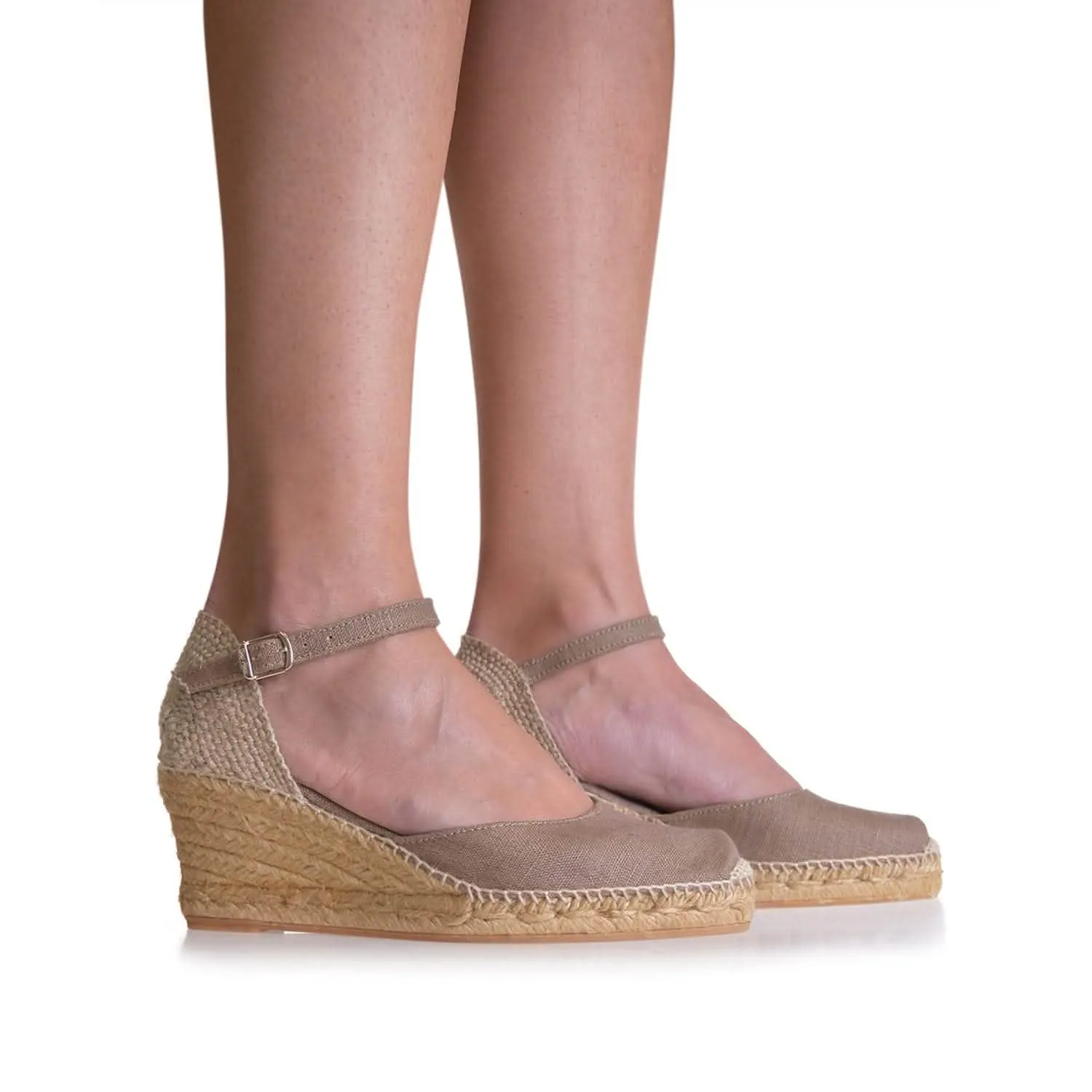 Women's Closed Toe Linen Wedge Espadrille - Caldes.