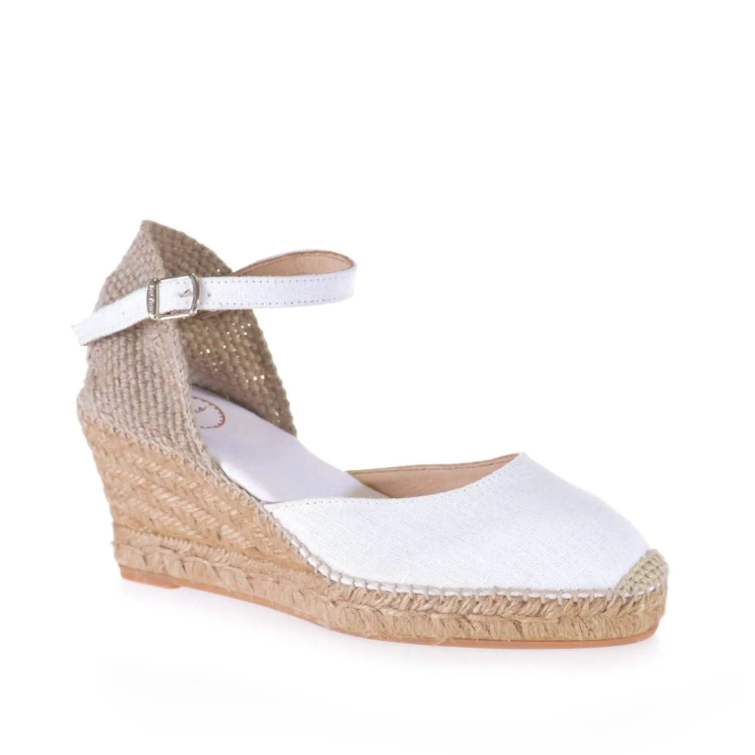 Women's Closed Toe Linen Wedge Espadrille - Caldes.