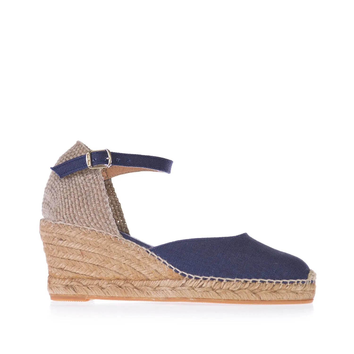 Women's Closed Toe Linen Wedge Espadrille - Caldes.