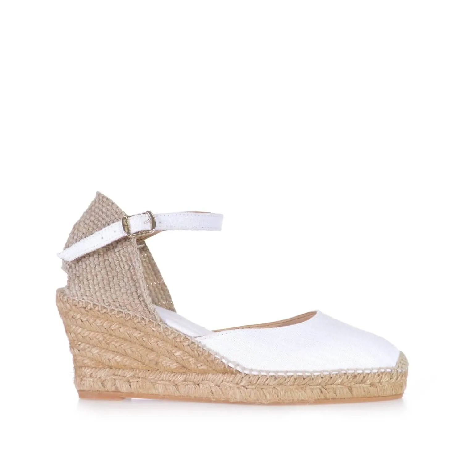 Women's Closed Toe Linen Wedge Espadrille - Caldes.