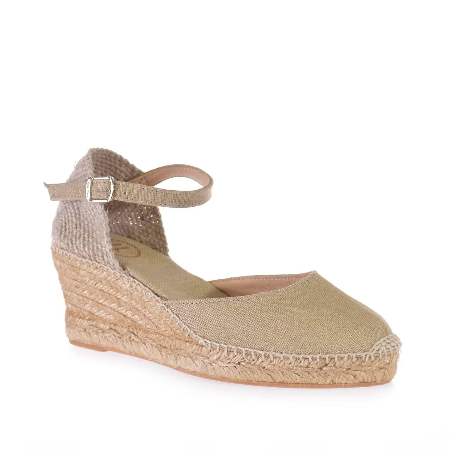 Women's Closed Toe Linen Wedge Espadrille - Caldes.