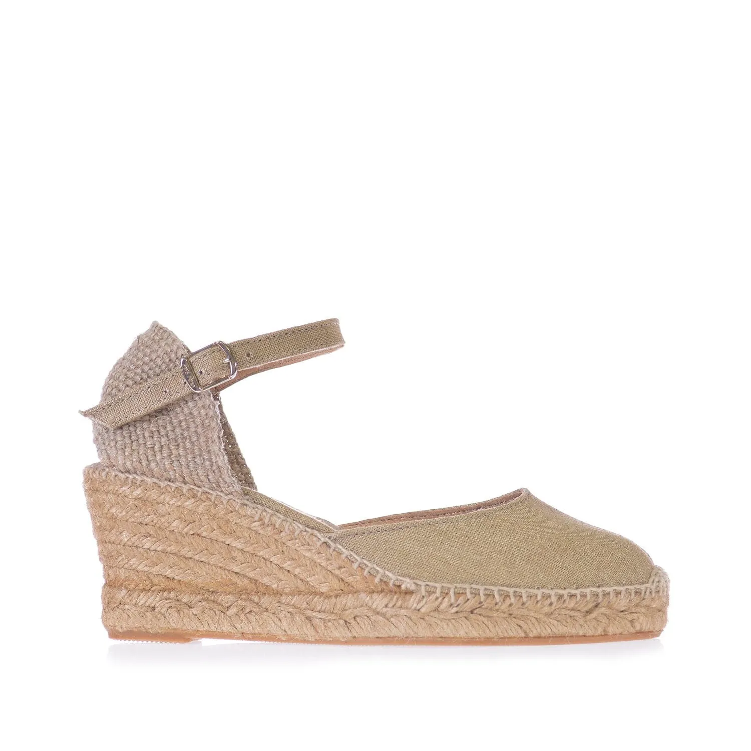 Women's Closed Toe Linen Wedge Espadrille - Caldes.