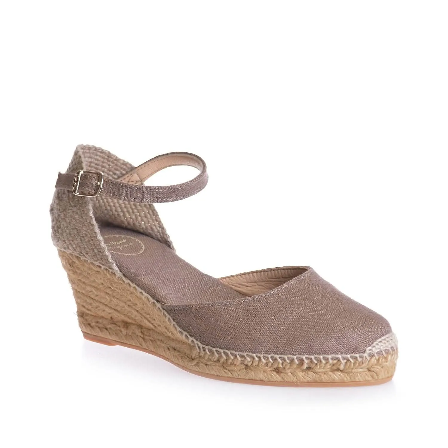 Women's Closed Toe Linen Wedge Espadrille - Caldes.