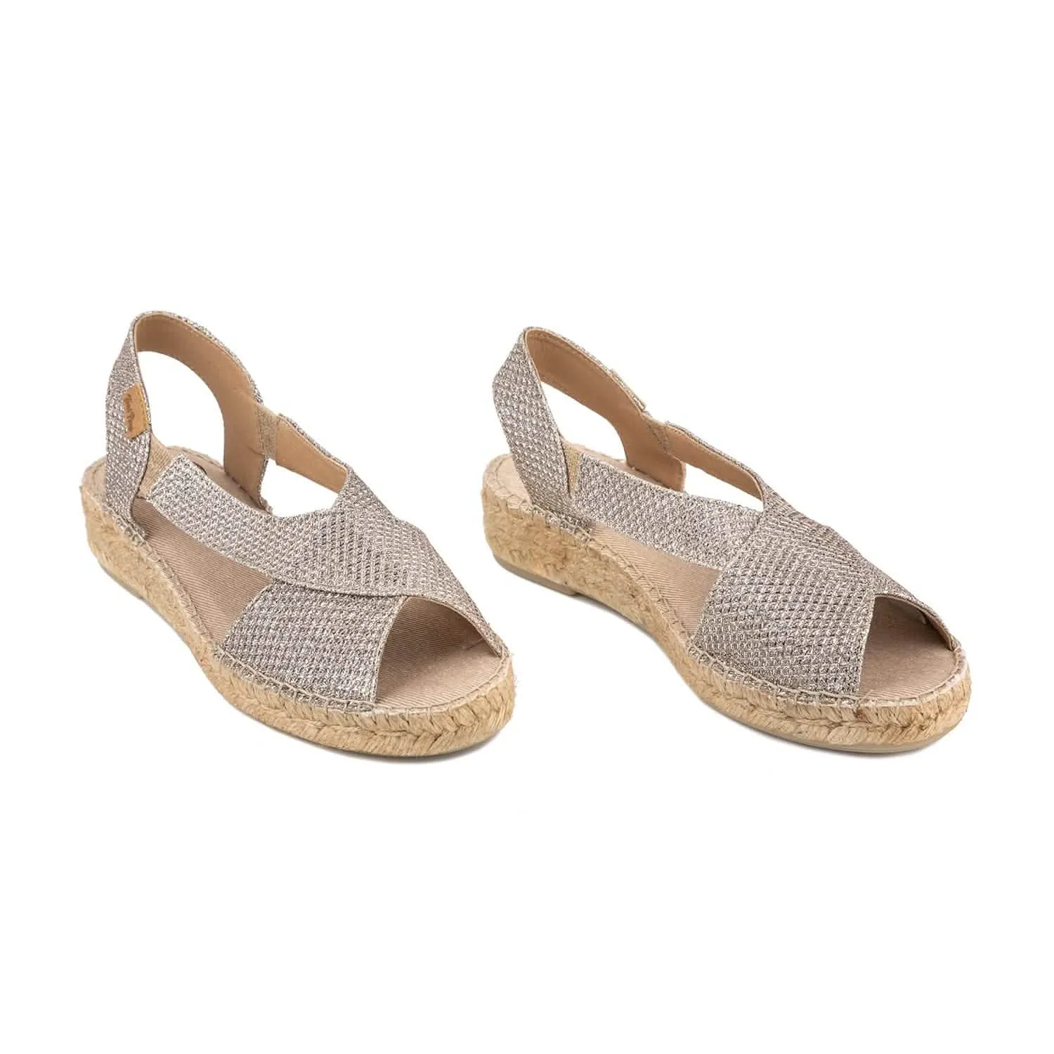 Women's Elda-S Metallic Cotton Blend Wedge Espadrille