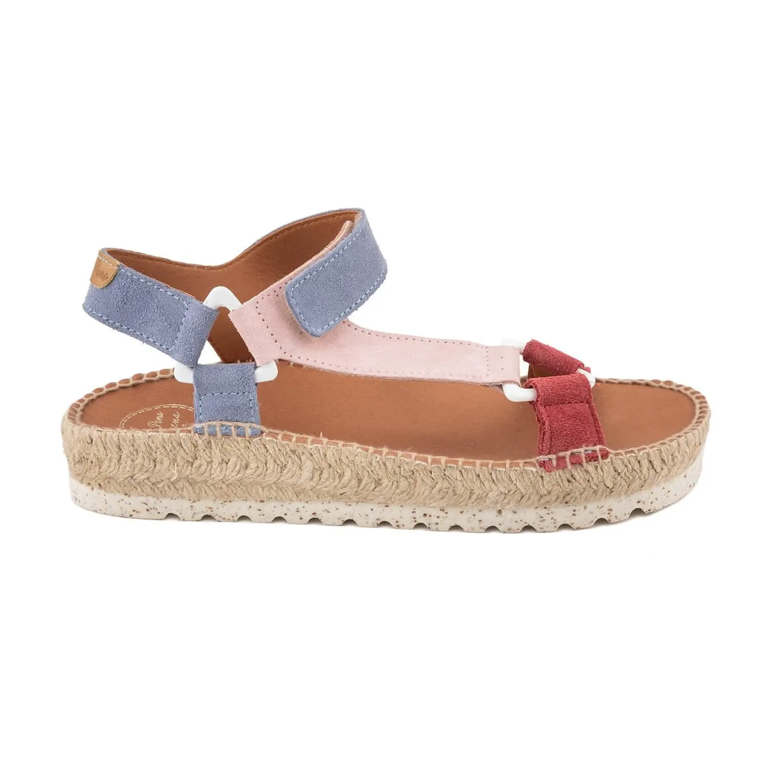 Women's Multicolor Suede Leather Espadrille Sandal - Brit-VI