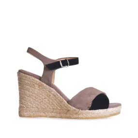 Women's Multicolor Suede Wedge Espadrille Sandal - Mar-A