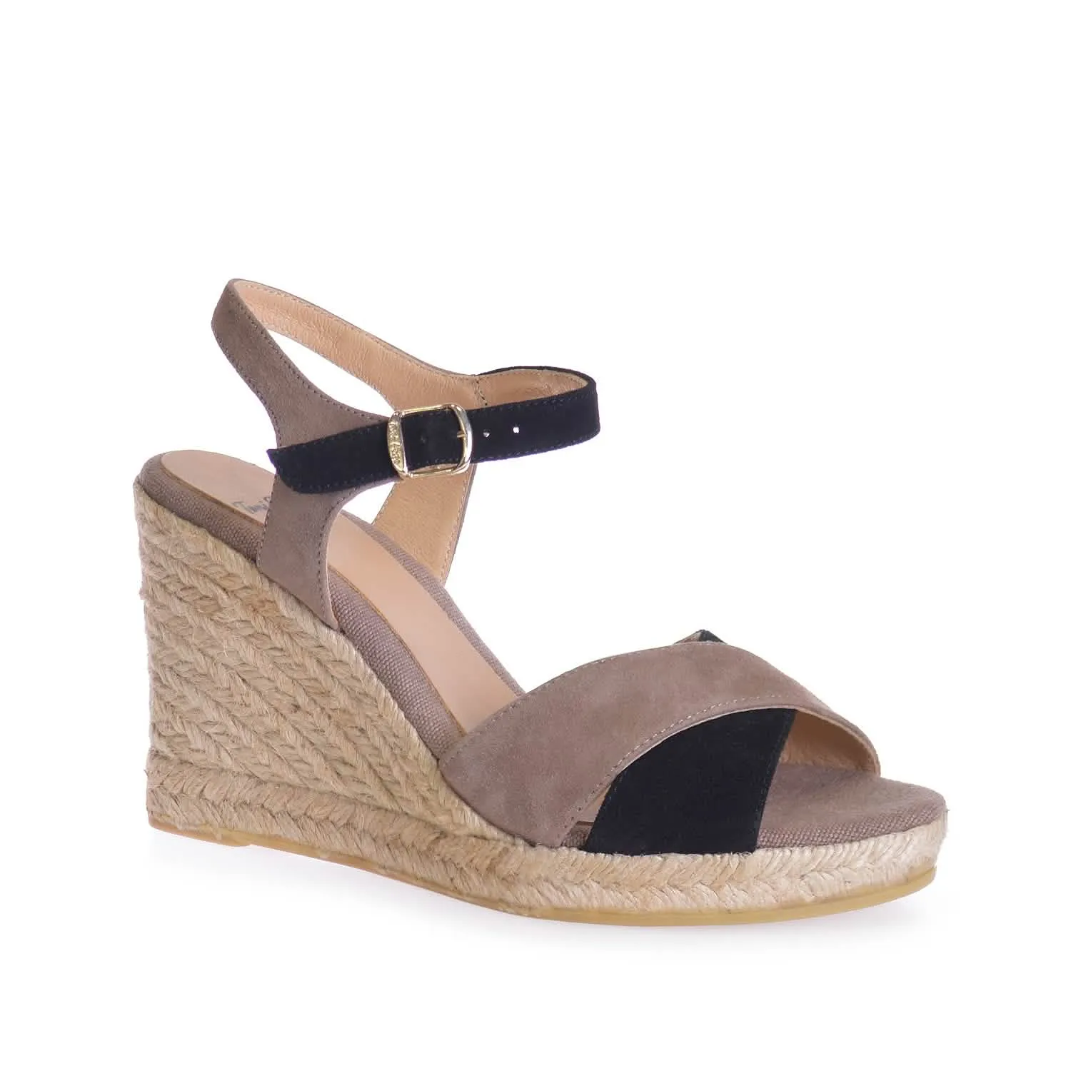 Women's Multicolor Suede Wedge Espadrille Sandal - Mar-A