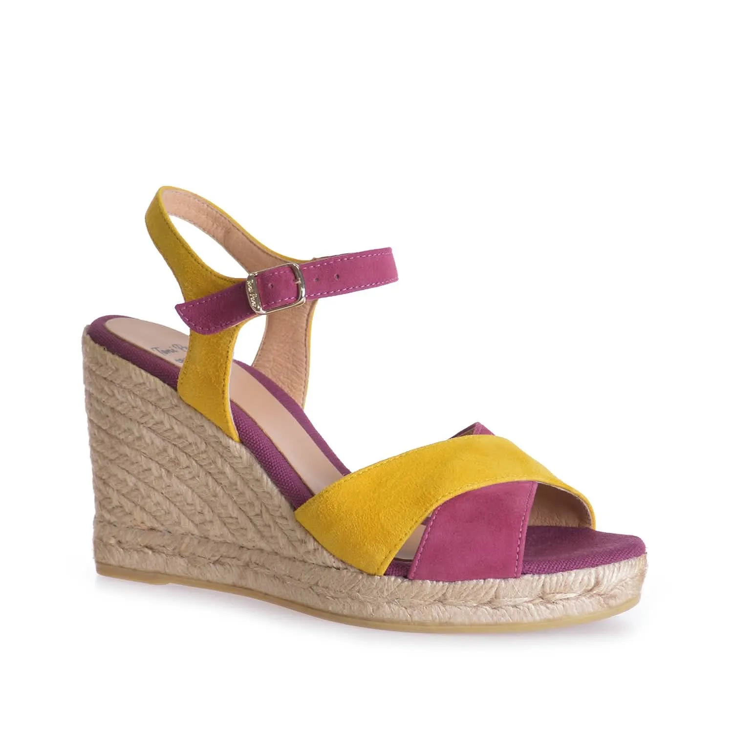 Women's Multicolor Suede Wedge Espadrille Sandal - Mar-A