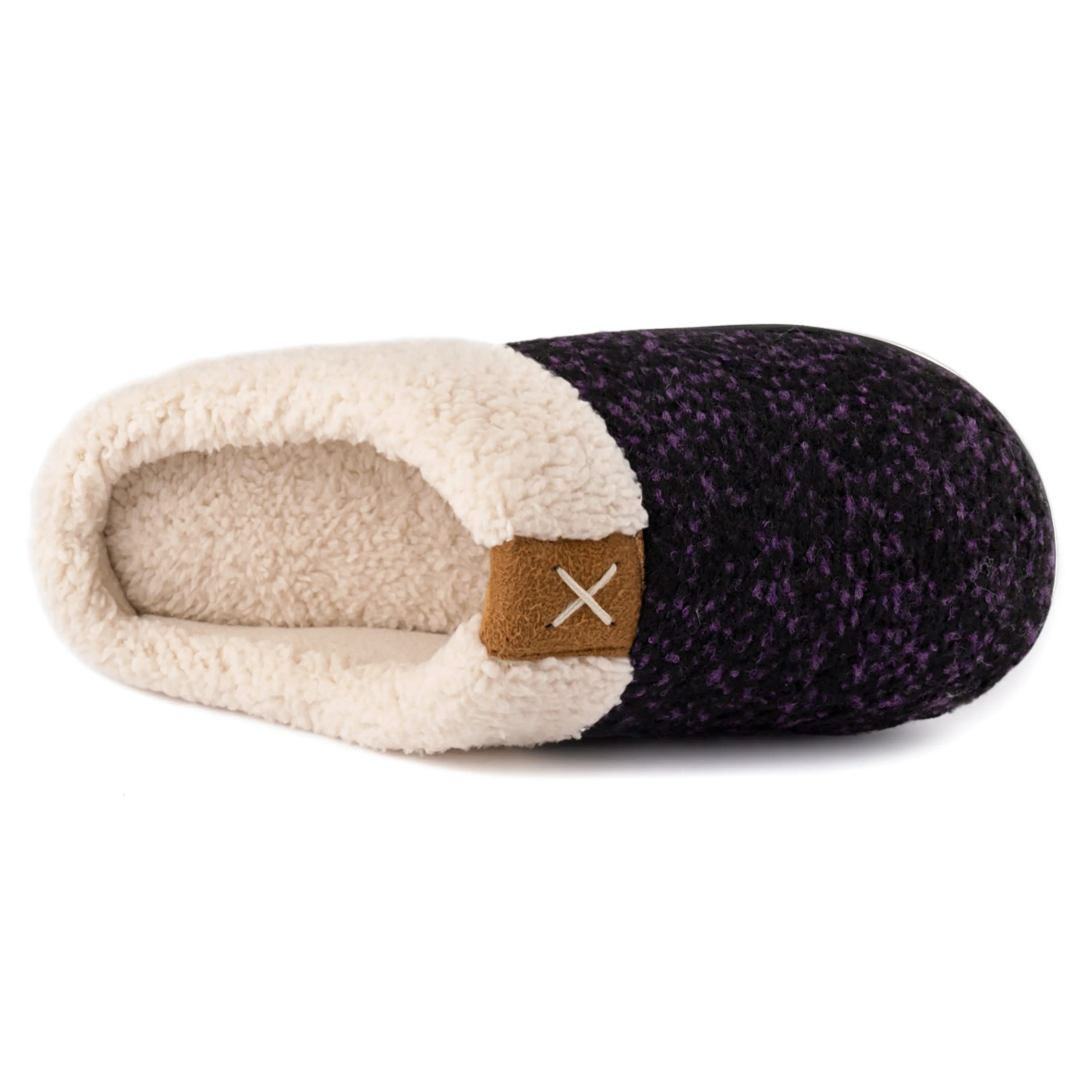 Women's Sherpa Collar Memory Foam Clog Slippers