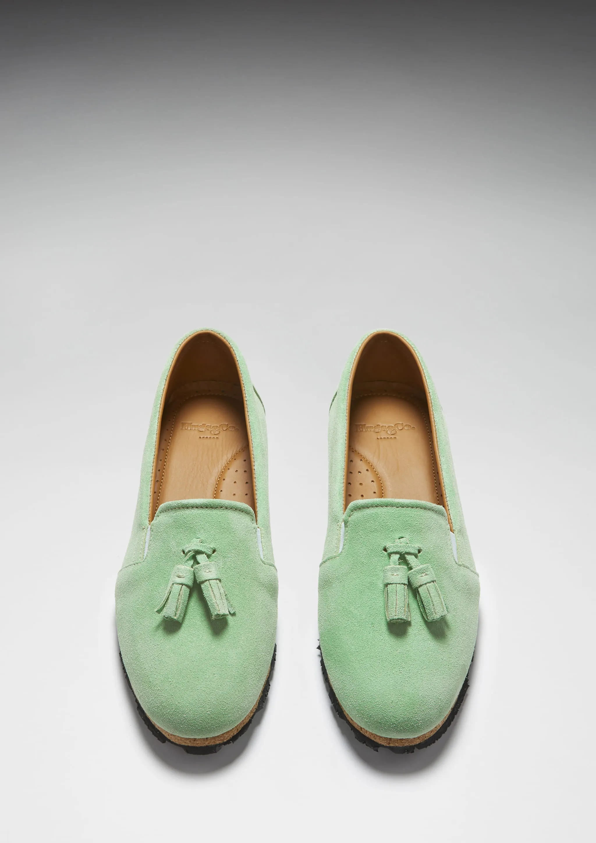 Women's Tasselled Espadrilles, lagoon green suede