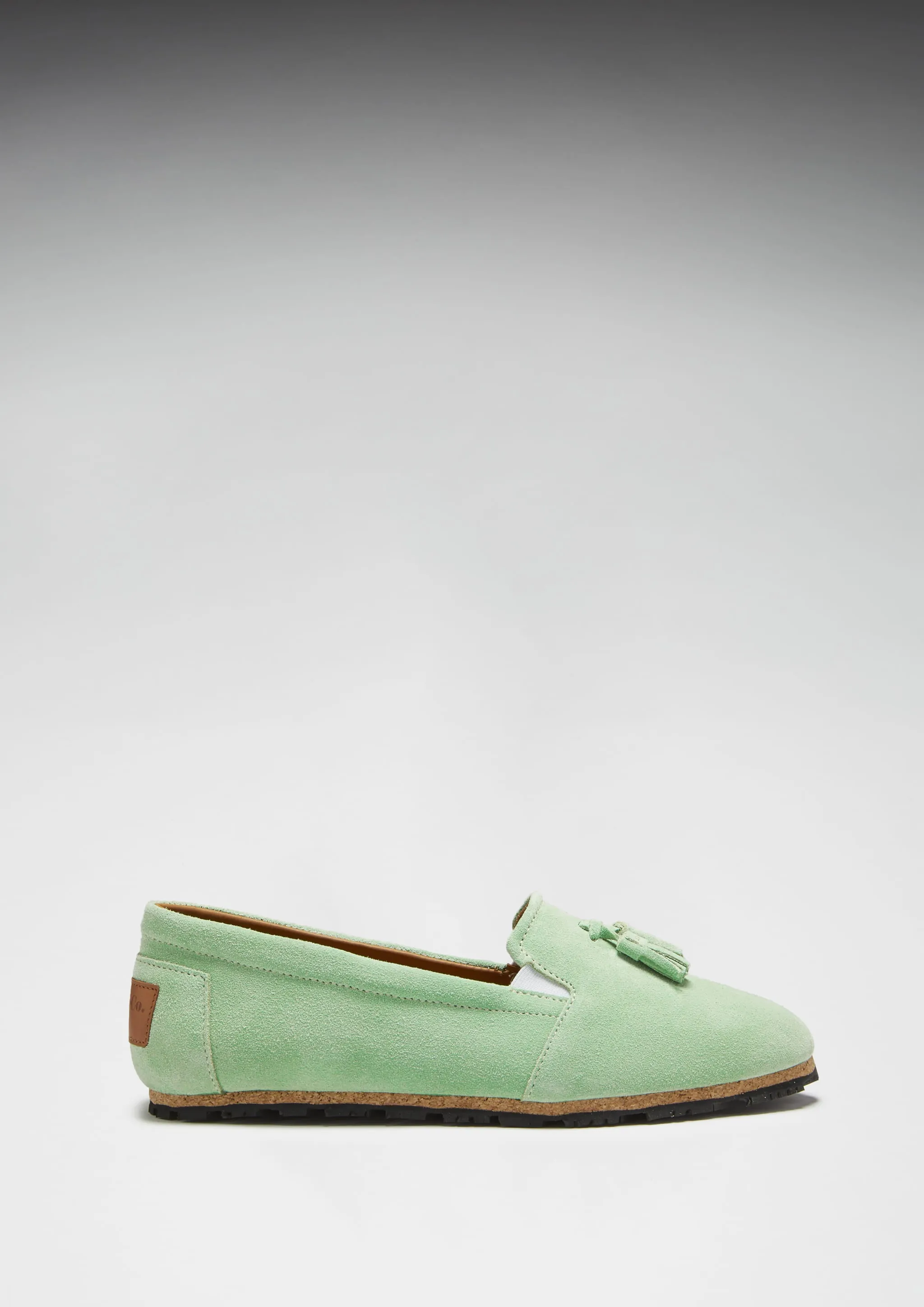 Women's Tasselled Espadrilles, lagoon green suede