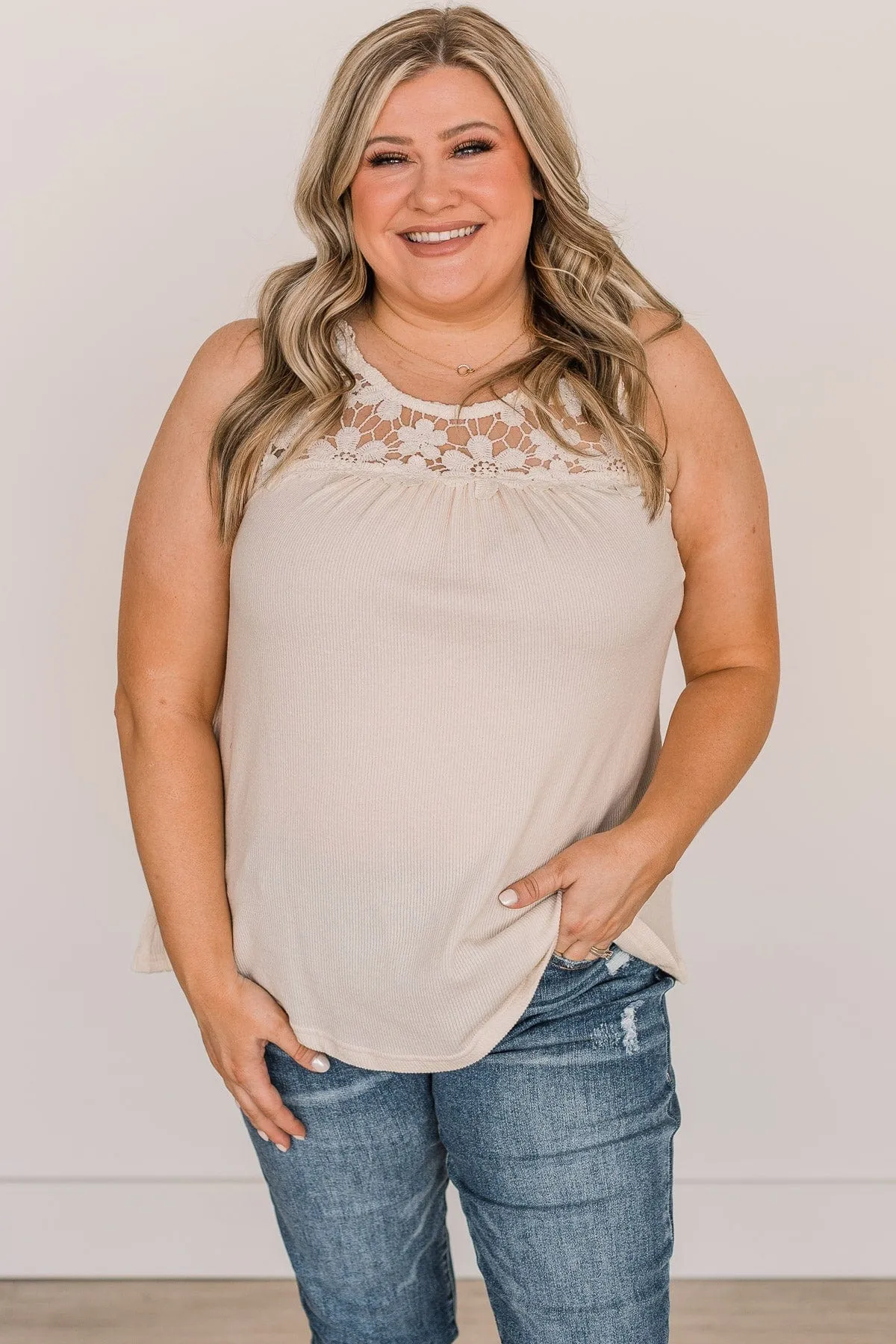 Worthy Knit Tank Top in Cream