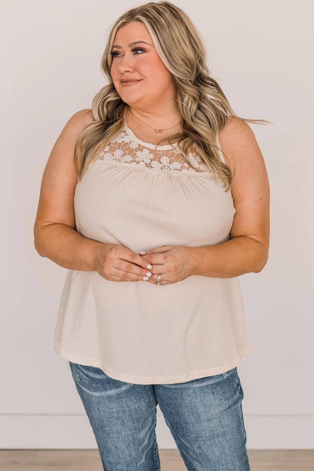 Worthy Knit Tank Top in Cream