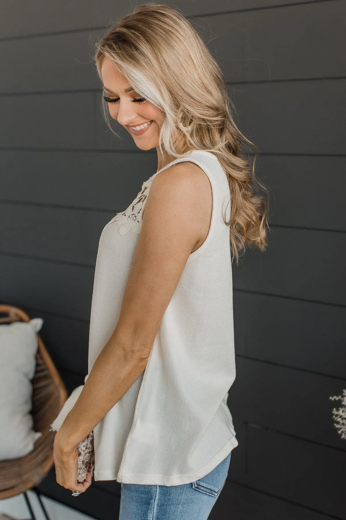 Worthy Knit Tank Top in Cream