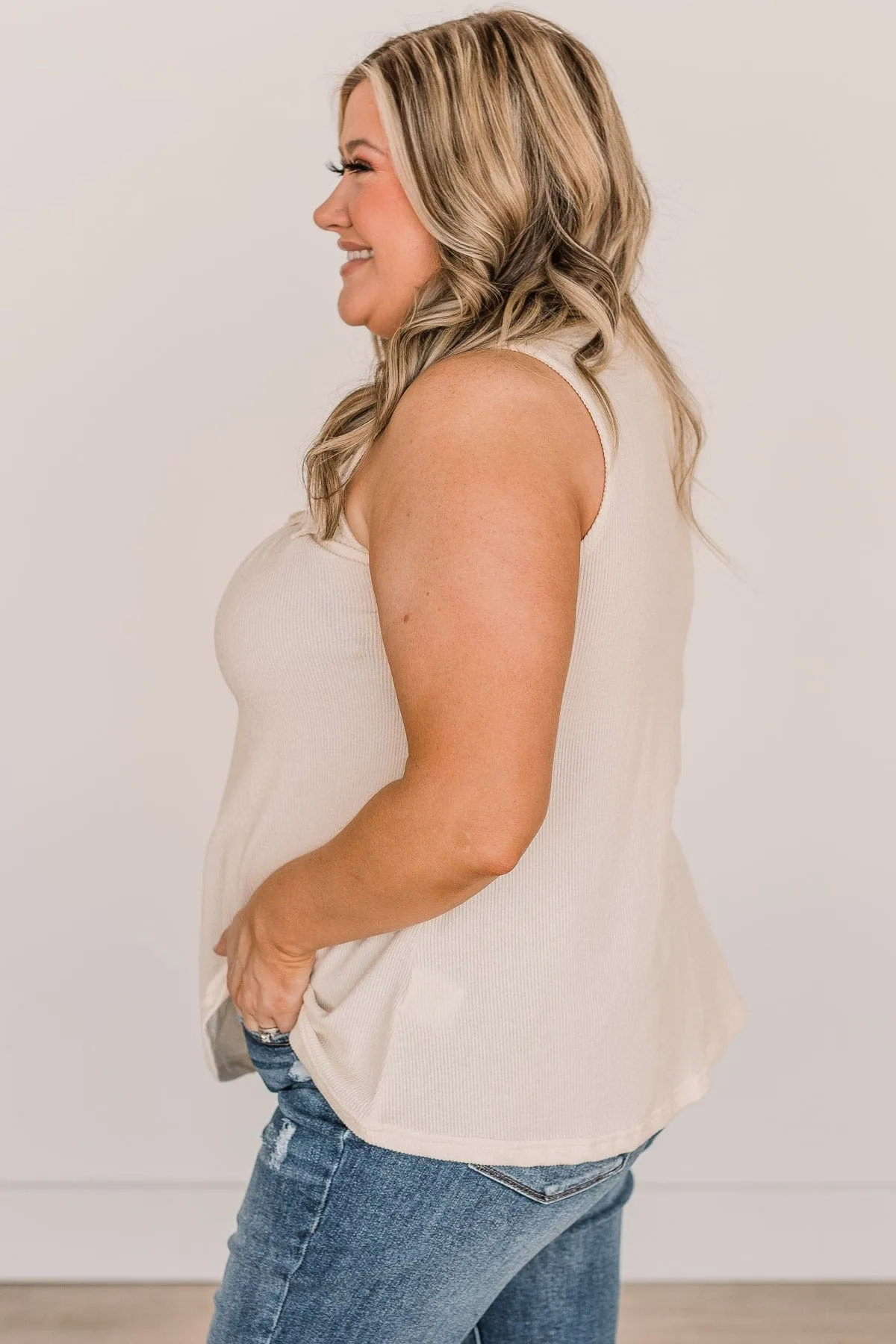 Worthy Knit Tank Top in Cream