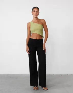 Yianna Olive One Shoulder Top