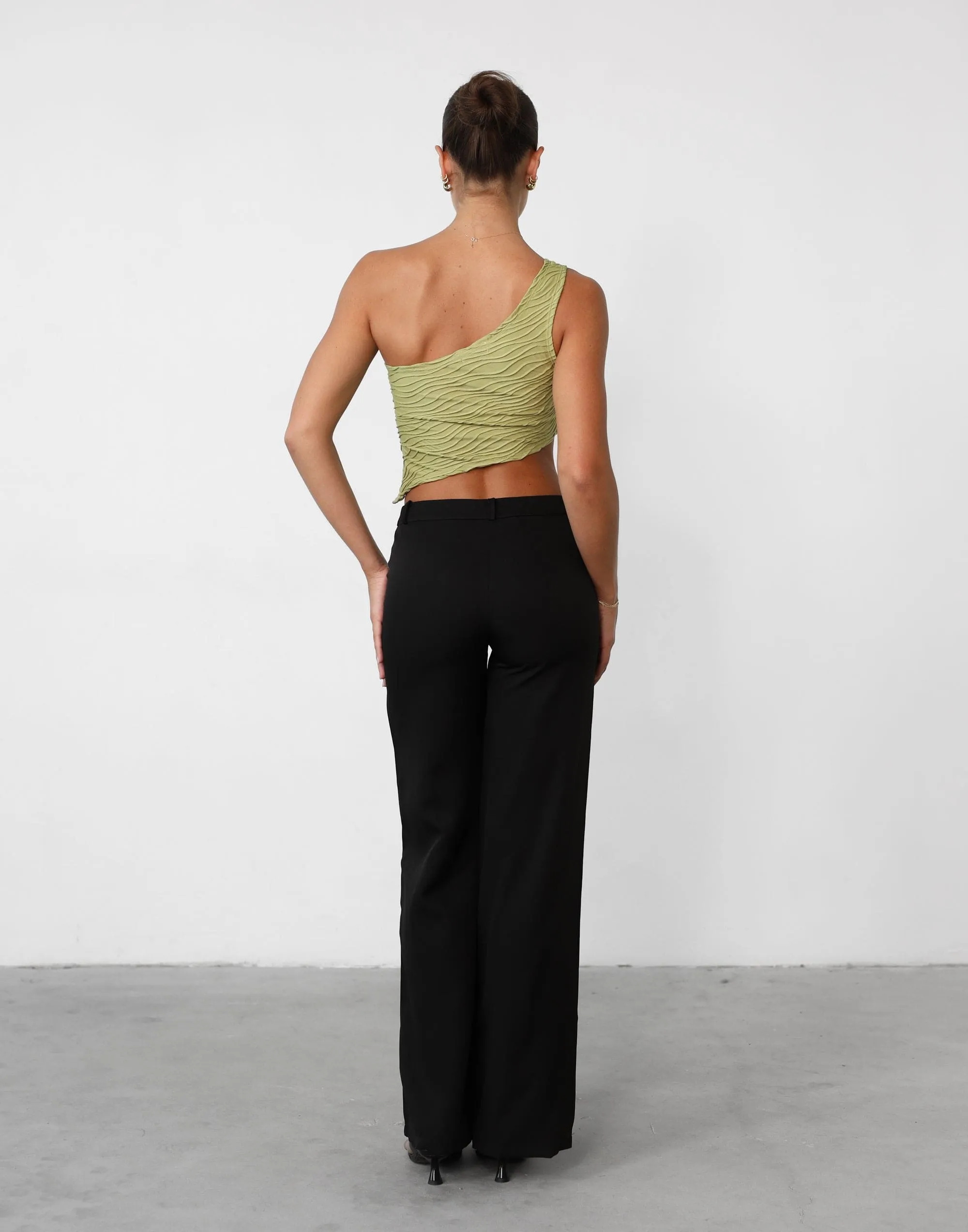 Yianna Olive One Shoulder Top