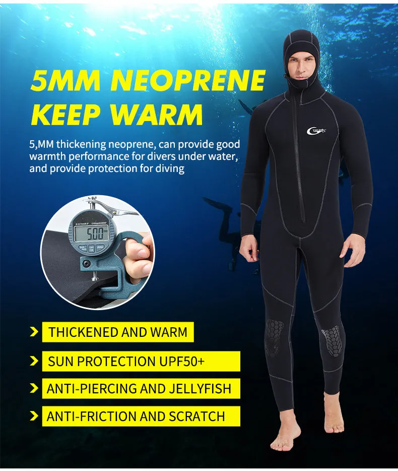 YONSUB Long Sleeved 5MM Wetsuit (With Hood)